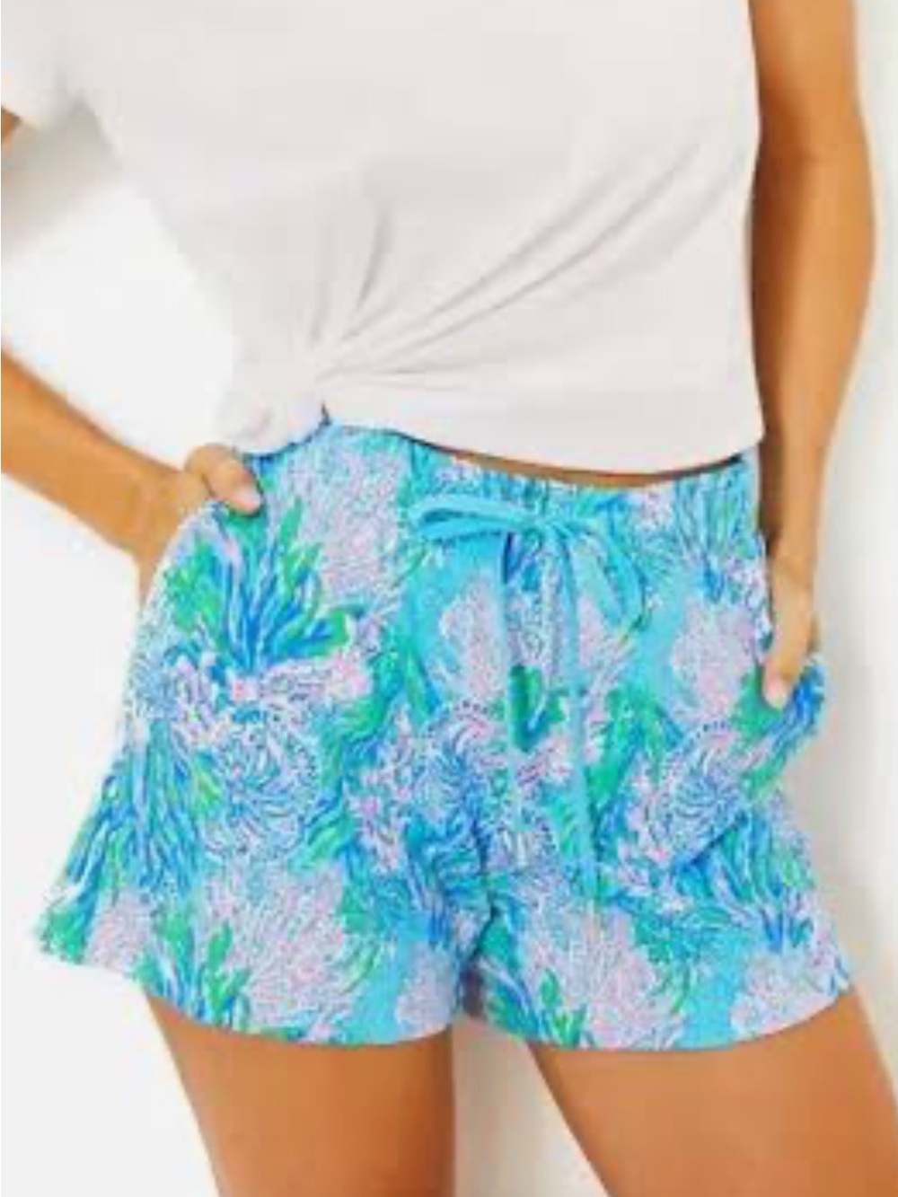 EUC Lilly Loxley Shorts elastic drawstring stretchy waist 4”